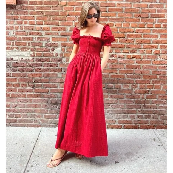 House on the Hill　Dress (Red)　100(3Y) Louisa Nap Dress by Hill House Home | Rent the Runway